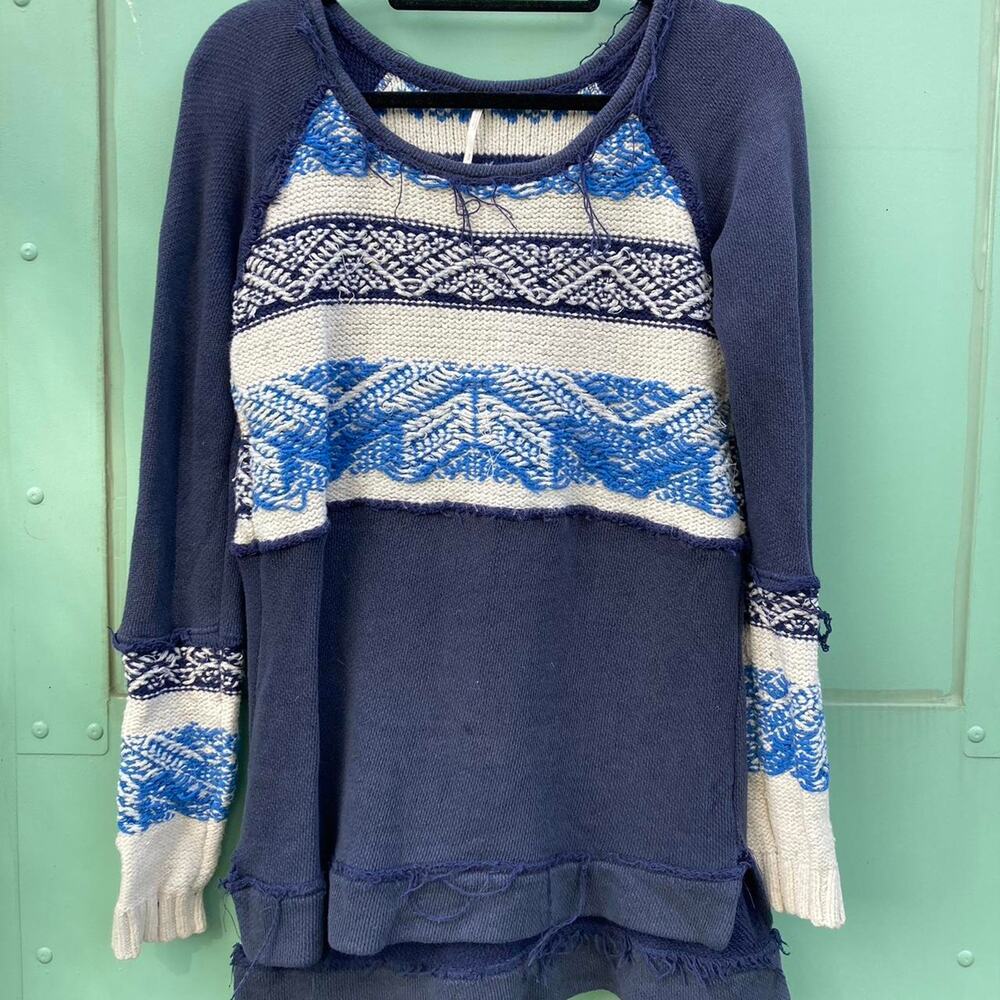 Blue and white free people